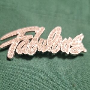 Bob Mackie Glittering Silver 'Fabulous' Brooch